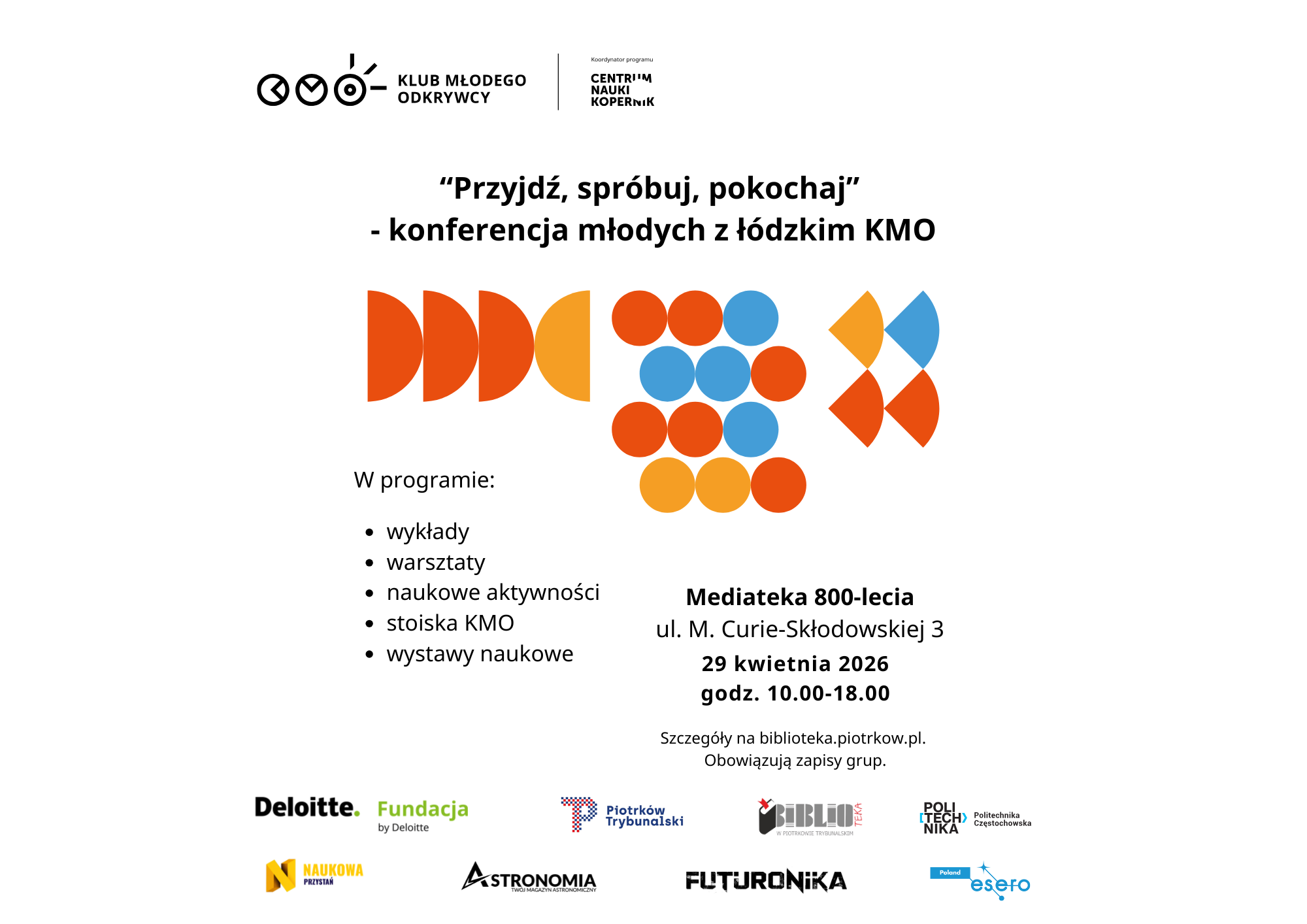 „Przyjdź, spróbuj, pokochaj” – konferencja dla młodych z łódzkim KMO